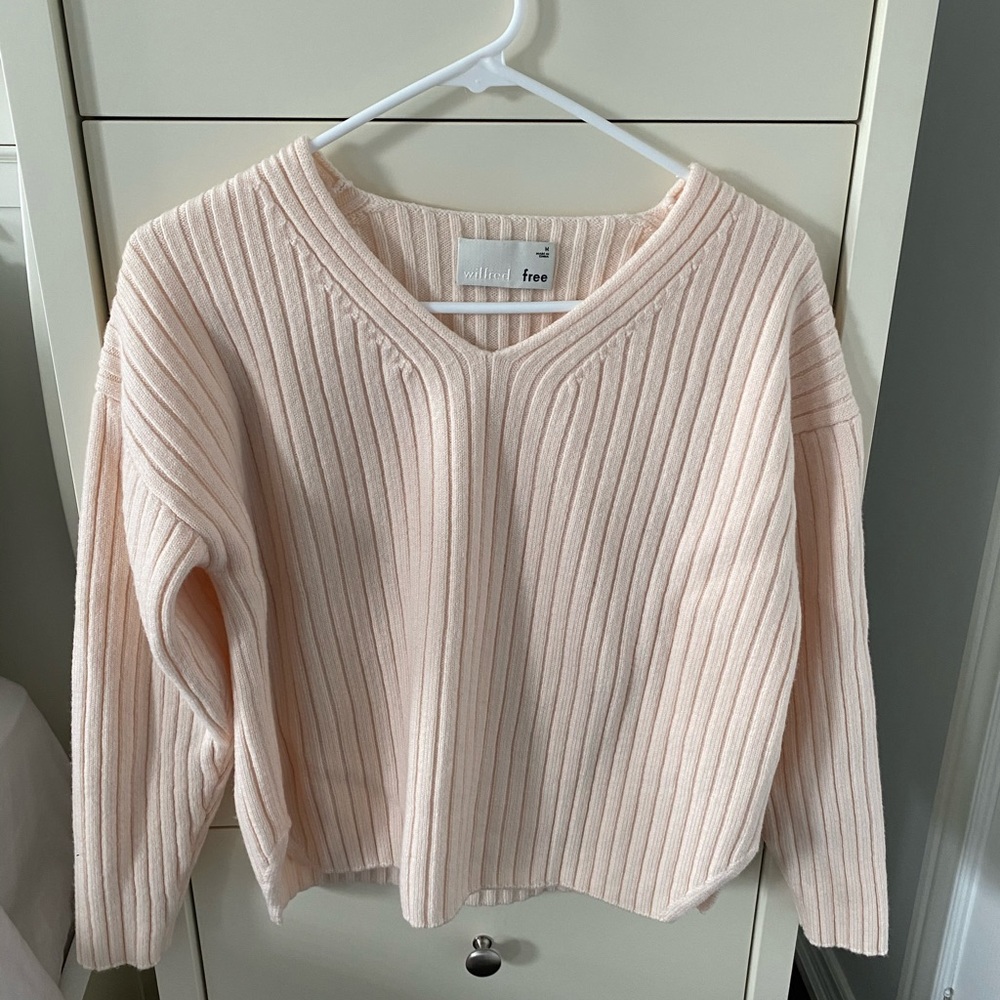 Wilfred Free Blush Pink Cable Knit Sweater